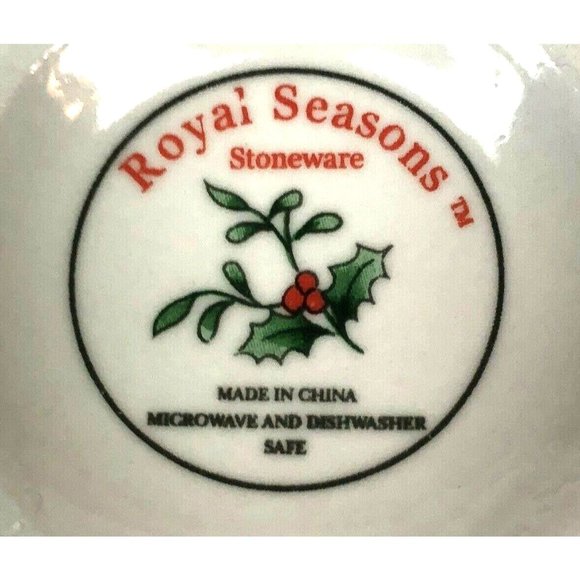 Royal Seasons Sugar Bowl with Lid Stoneware Holly Holiday - Picture 3 of 6